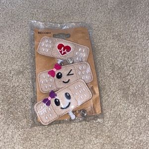 Alligator clip, cute bandaid badge reels
